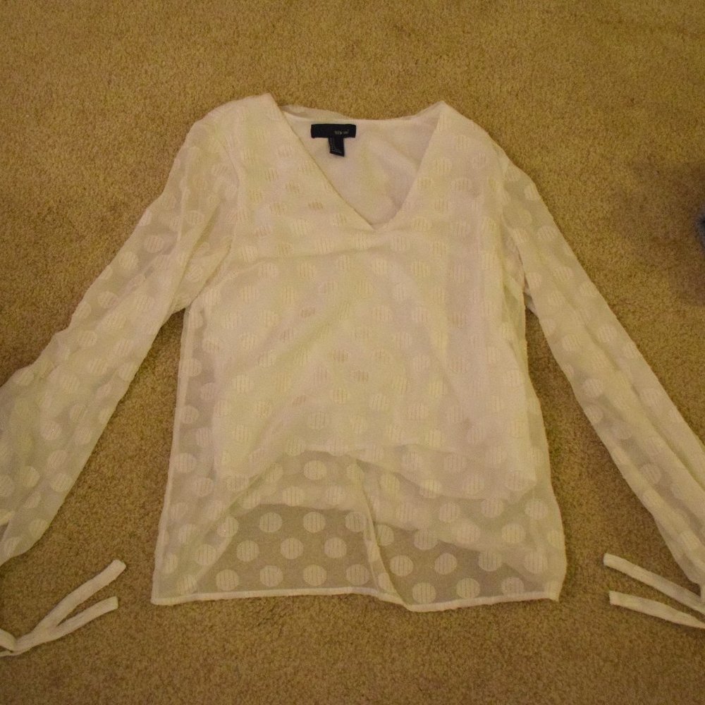 Shein Sheer White Blouse